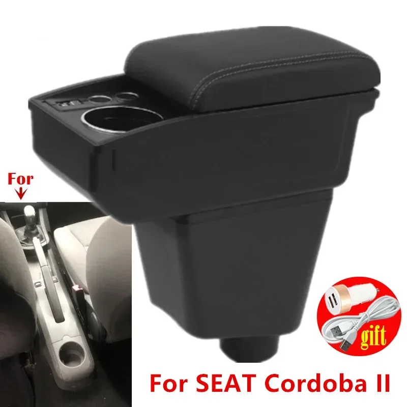 

central armrest For SEAT Cordoba II Armrest Box For SEAT Cordoba II 2003 2004 2005 2006 2007 2008 2009 Car Armrest Storage Box