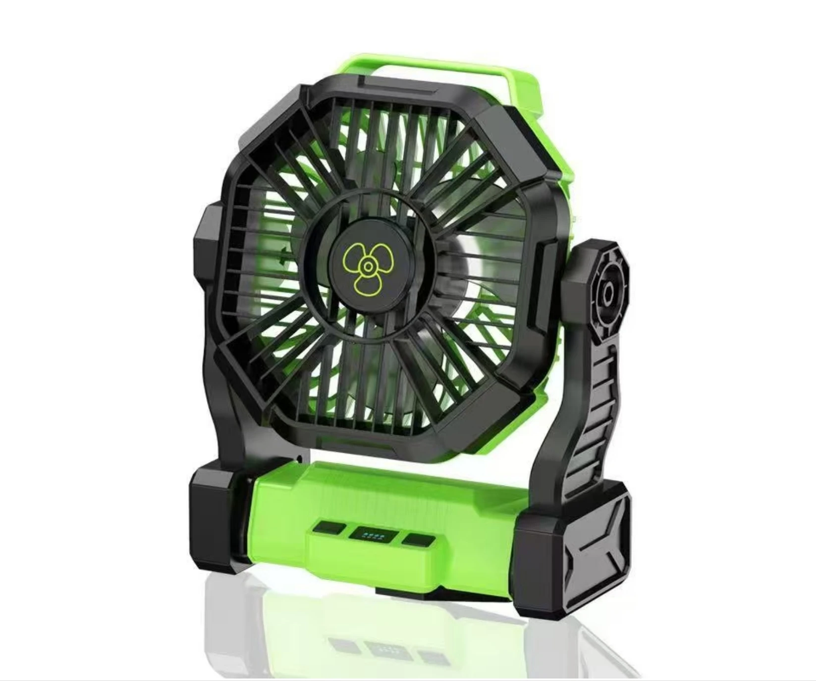 2025 Ventilatore da campeggio ricaricabile per esterni con luce a led, dispositivo di raffreddamento, banca di potere, campeggio da appendere alla ventola portatile