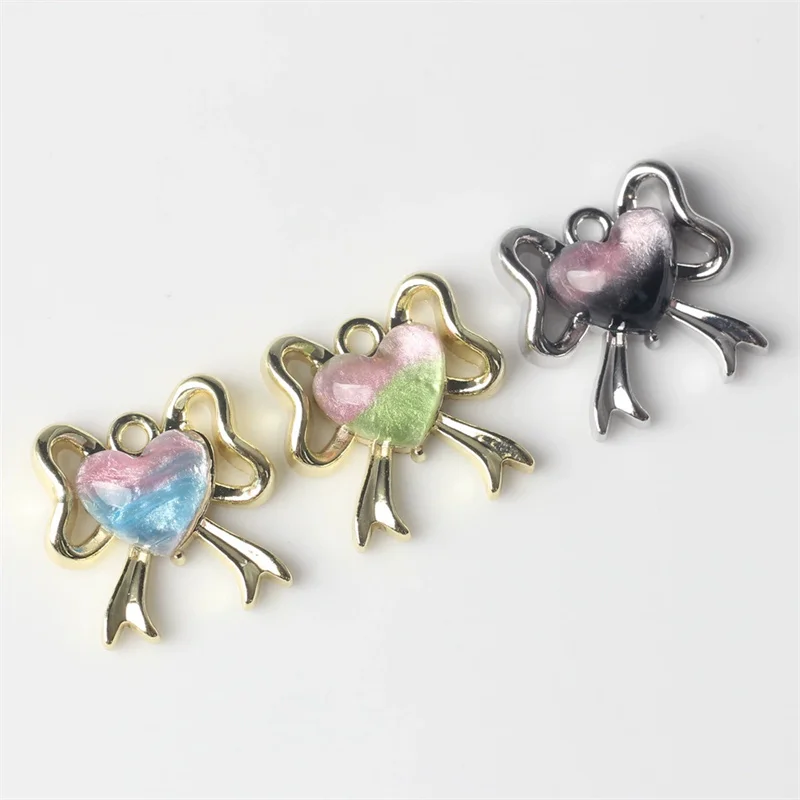 10pcs Handmade Love Heart Pendant Charms Alloy Hollow Love Heart Neckalce Earrings Pendants Connectors Diy Jewelry Making