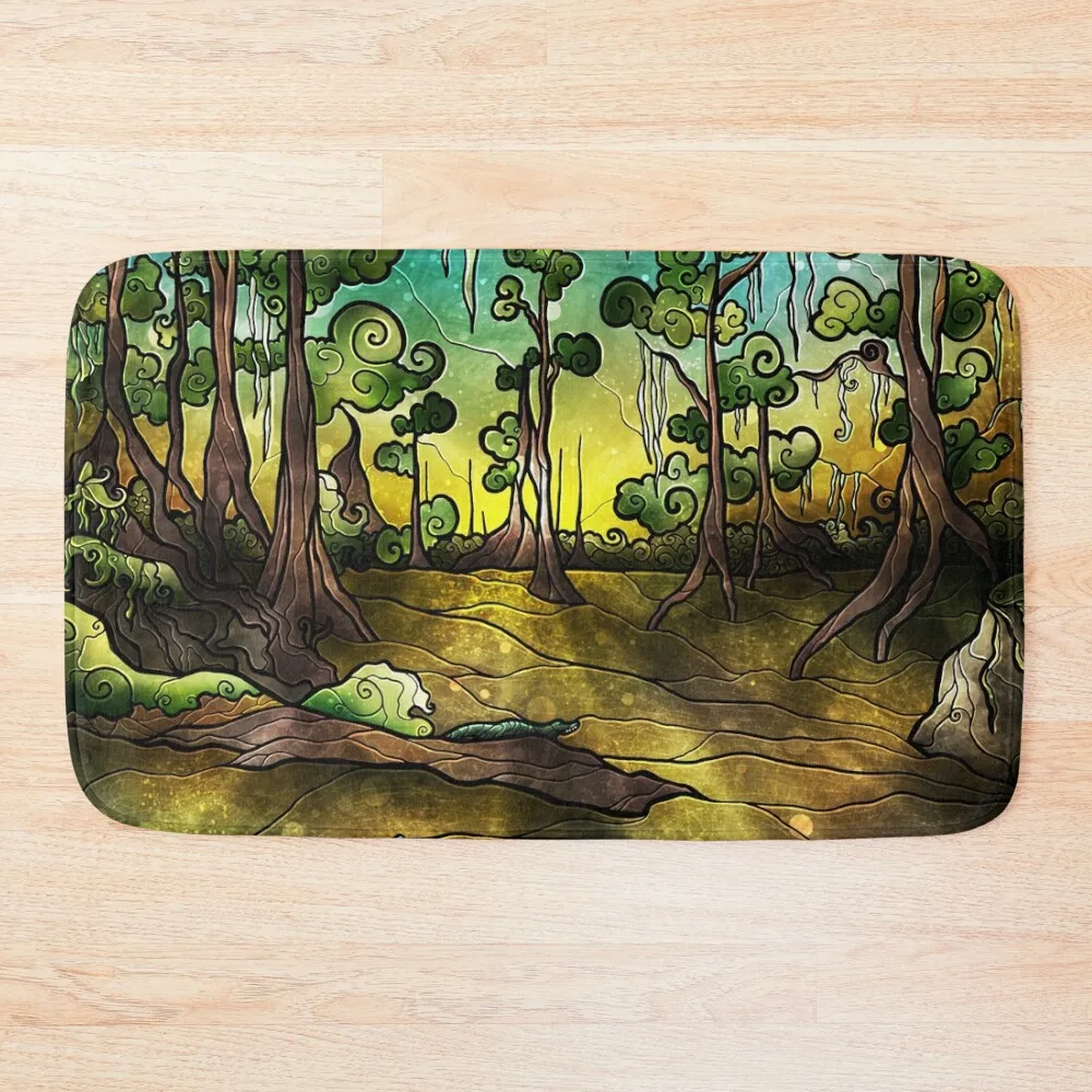 

Alligator Swamp Bath Mat Bathroom Carpets Bathrooms Accessories Novelties Front Door Anti-Slip Shower Mat