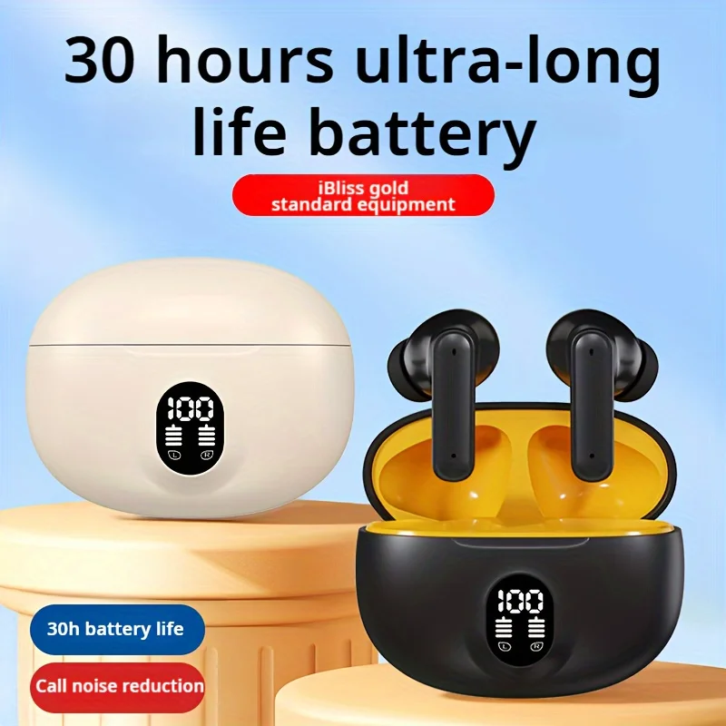 

Wireless Headphones Bluetooth Earpods Sports Stereo Noise Canceling Headphone Microphone Speaker with LED light headphones