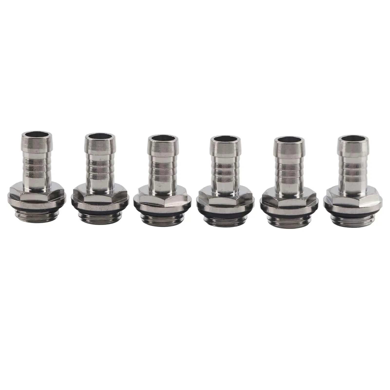 9MM Barb Fitting Water Cooling G1/4 Thread Connector Set   6PCS
