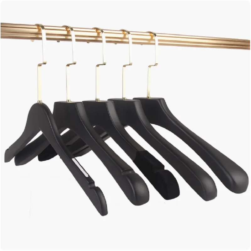 5Pcs/lot 38CM Women Wooden Hangers For Clothes Black Suit Hanger（30Pcs Can Free Logo）