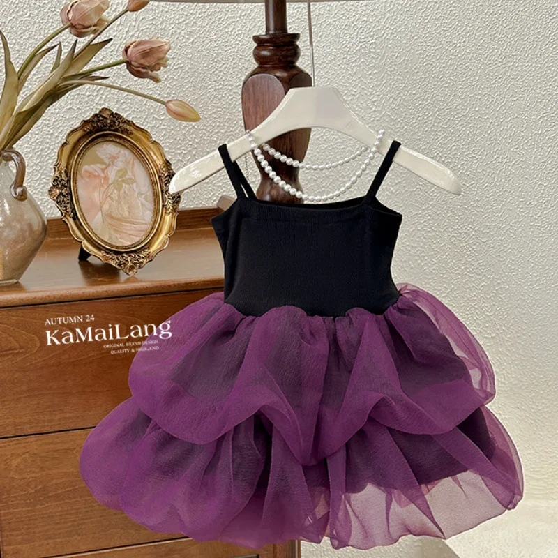 Girls dress summer new foreign style hot girl birthday skirt suspender princess dress