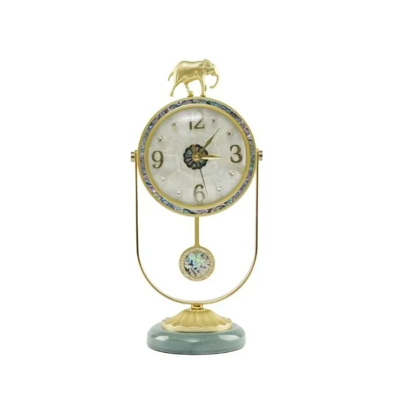 

Shell clock, elephant clock, color shell silent punctual home clock