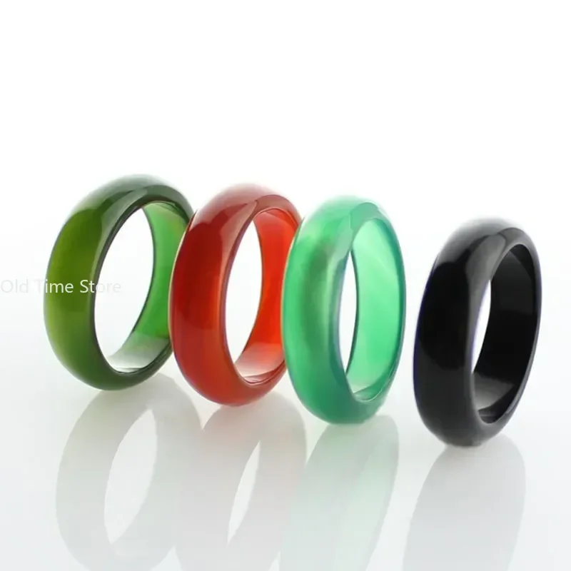 1pc Natural Chalcedony Agate Ring High Ice Jade Ring for Women\'s Fashion Ring Fashion Jewelry Couple Gift
