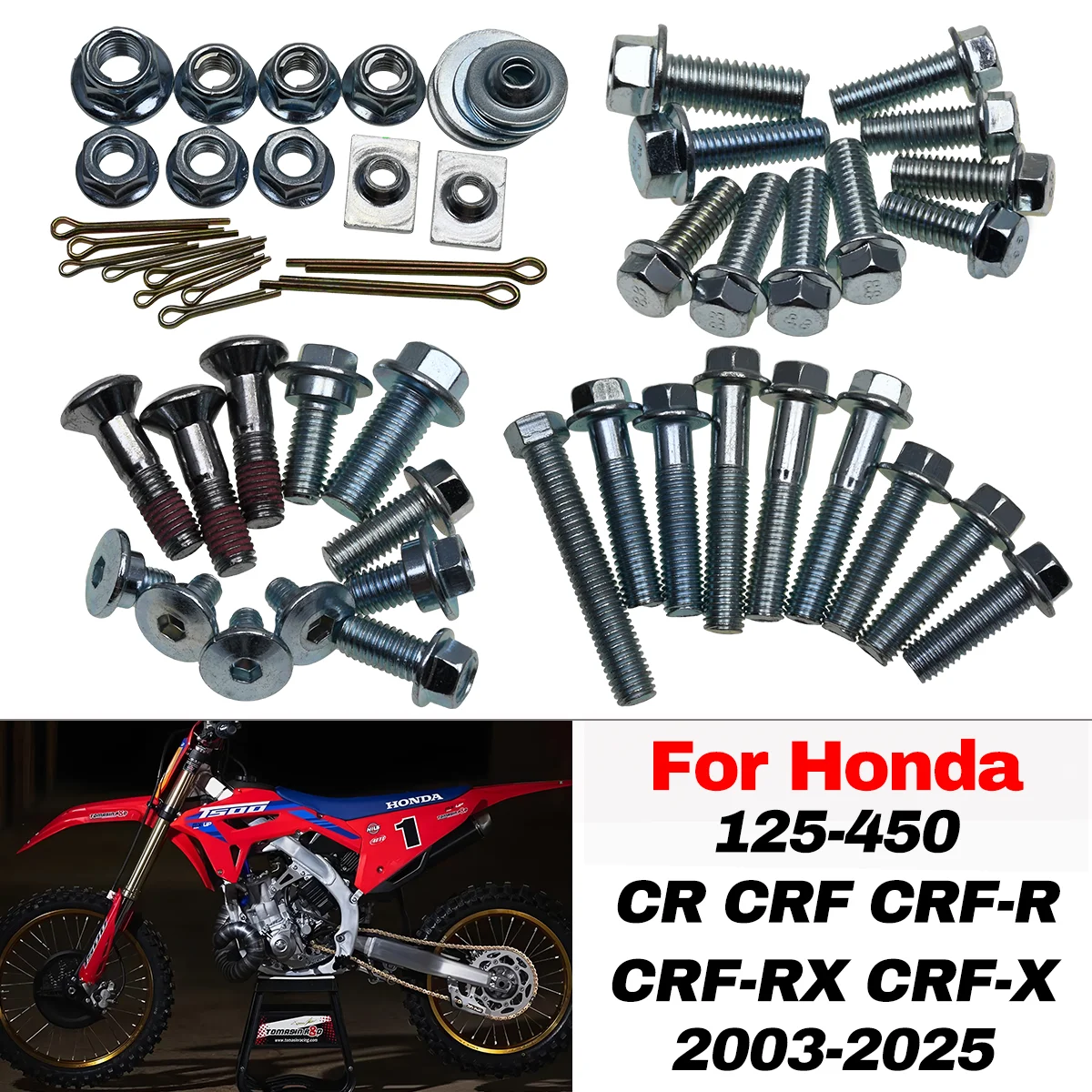 Hardware screw Bolt Full Plastics Fastener Kit For Honda CR CRF 125 250 450 CR125 CR250 CRF250 CRF450 250R 450R CRF250RX 450RX