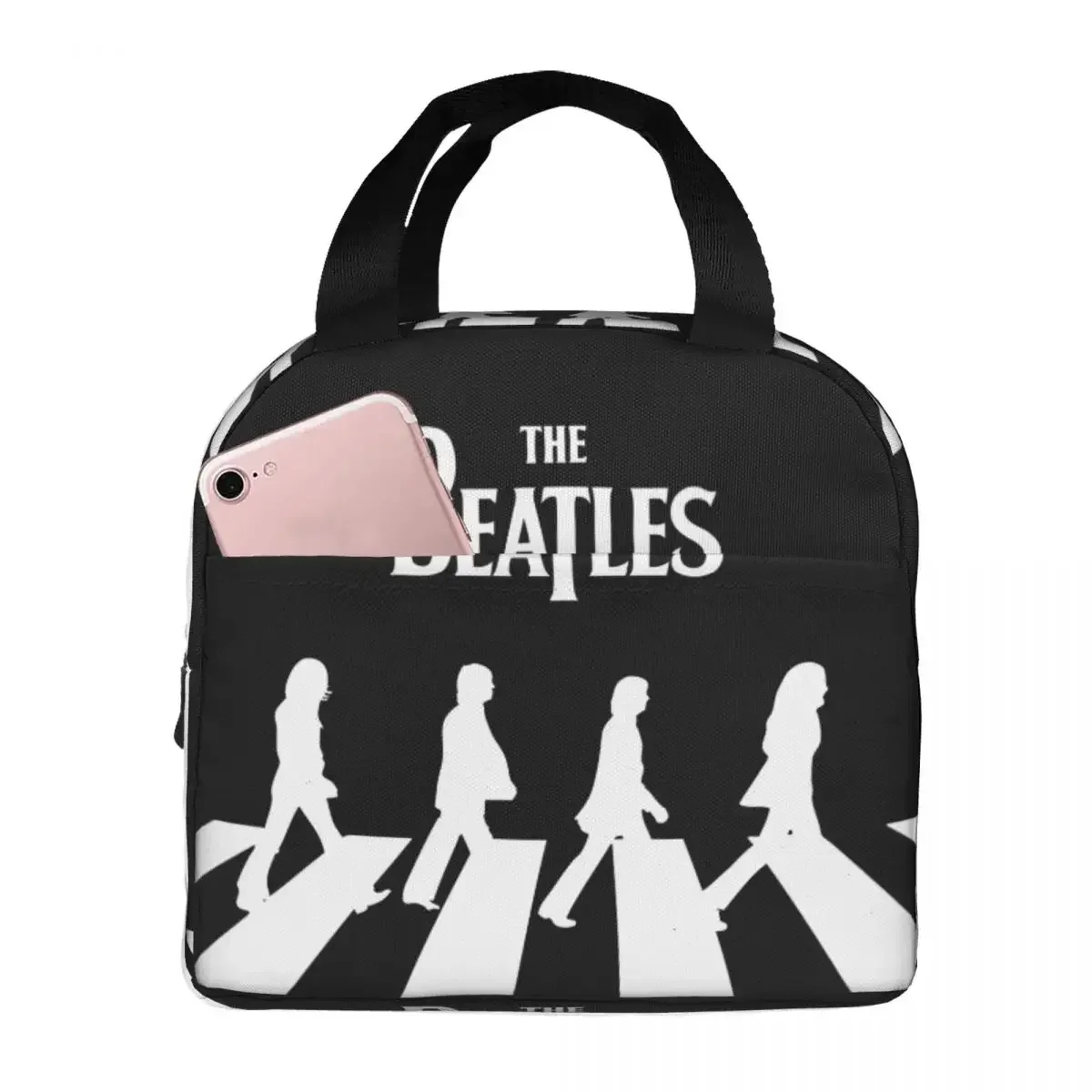 Harajuku The Beatle Memebers Art Lunch Bags Insulated Bento Box Portable Lunch Tote Resuable Picnic Bags for Woman Childr