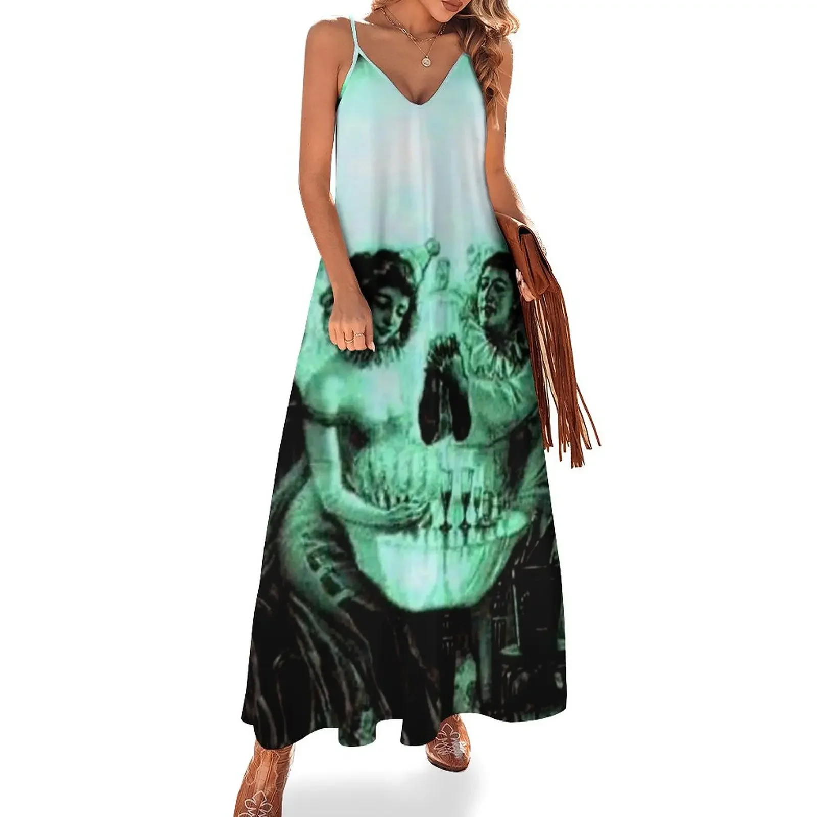 

Skull optical illusion by Salvador Dali - Now step away from the computer Sleeveless Dress woman dress dress long sleeve dresses