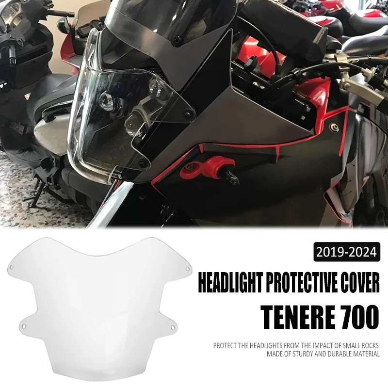 Motorcycle For Yamaha Tenere 700 Tenere700 XT700Z 2019-2024 2023 Acrylic Headlight Protector Light Cover Acrylic ProtectiveGuard