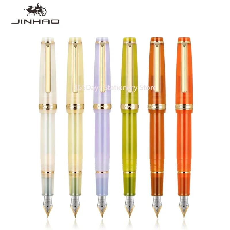 

Jinhao 82 DIY Transparency Fountain Pen Acrylic Ink Spin Golden EF/F Nib Elegante Business Office School Supplies Writing Pen