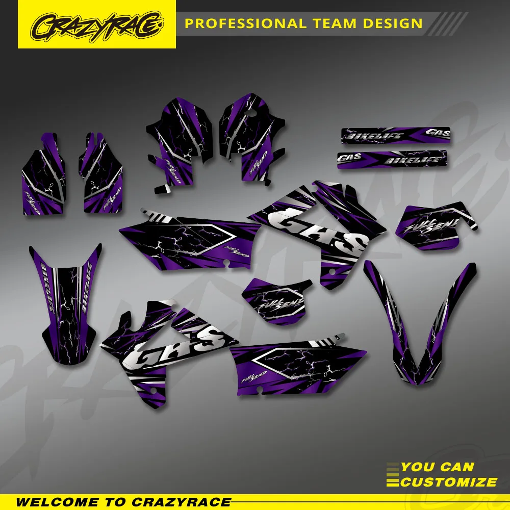 

Motorcycle Background Graphics Decals Sticker Kit For GASGAS GAS GAS EC 125 250 300 350 450 2007 2008 2009 Personality Custom