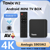 Original Tanix W2 Android 11 TV Box Amlogic S905W2 2G/16G AV1 BT TV BOX Dual Wifi 4G&5G 4K HD Set Top Box 4G/64G Media Player
