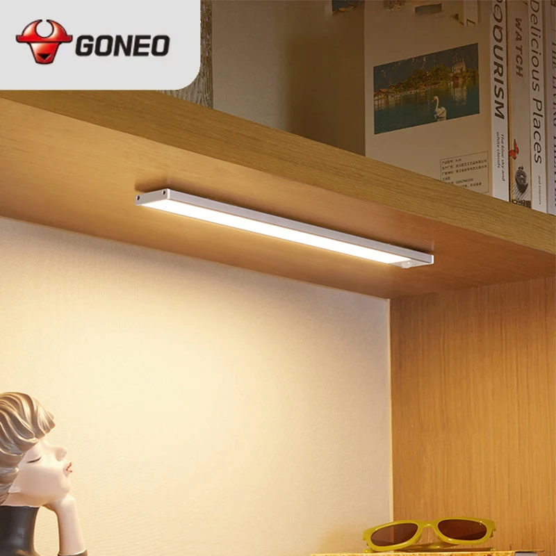 

Goneo Cabinet Motion Sensor Led lights High Quality Night Light Long Battery Life Type-C Charging Wardrobe Bedroom