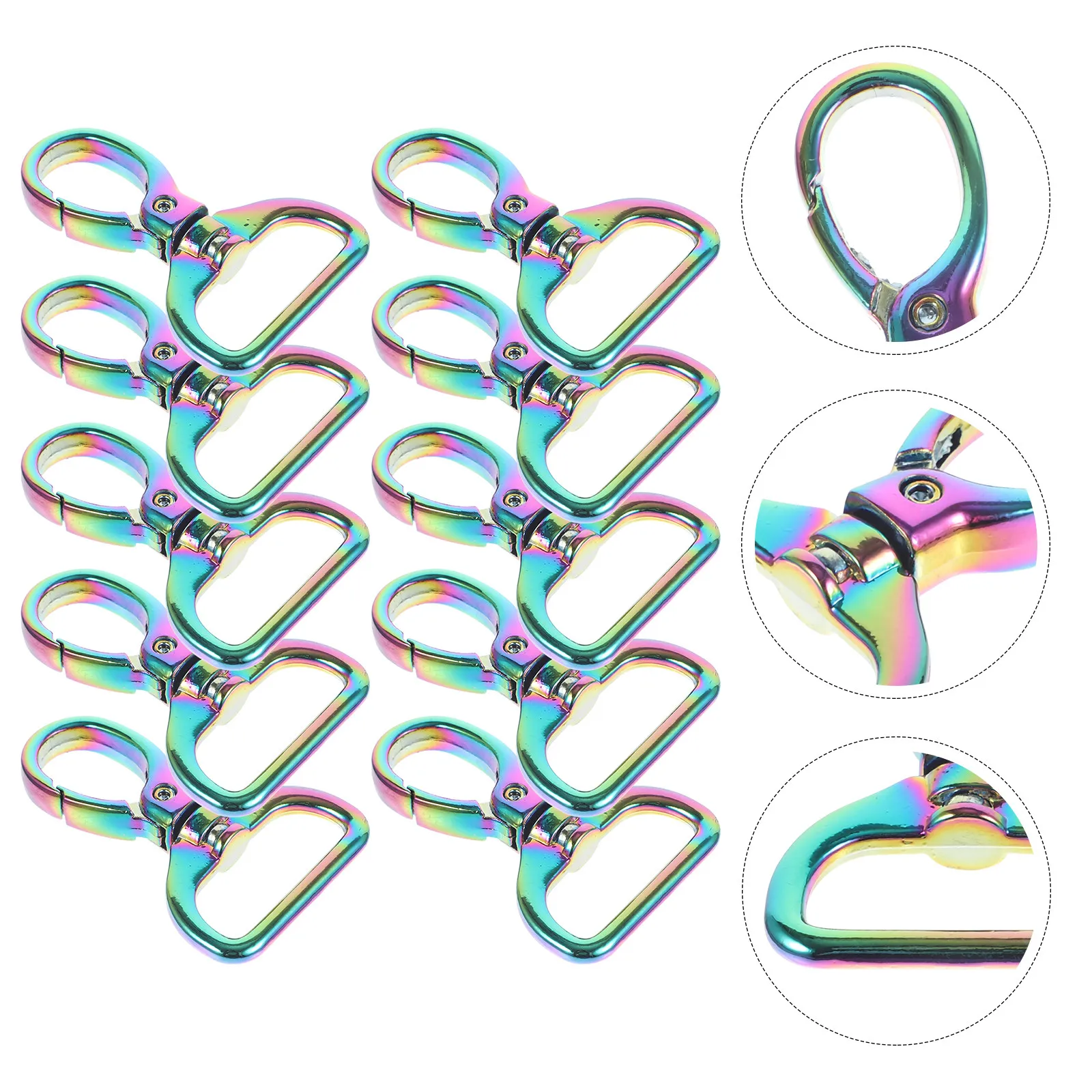 

10Pcs D Ring Keychains Metal Key Chain Rings for Crafts Bag Belt Shoe Handbag Hat DIY Projects Keychain Making Kit Bulk