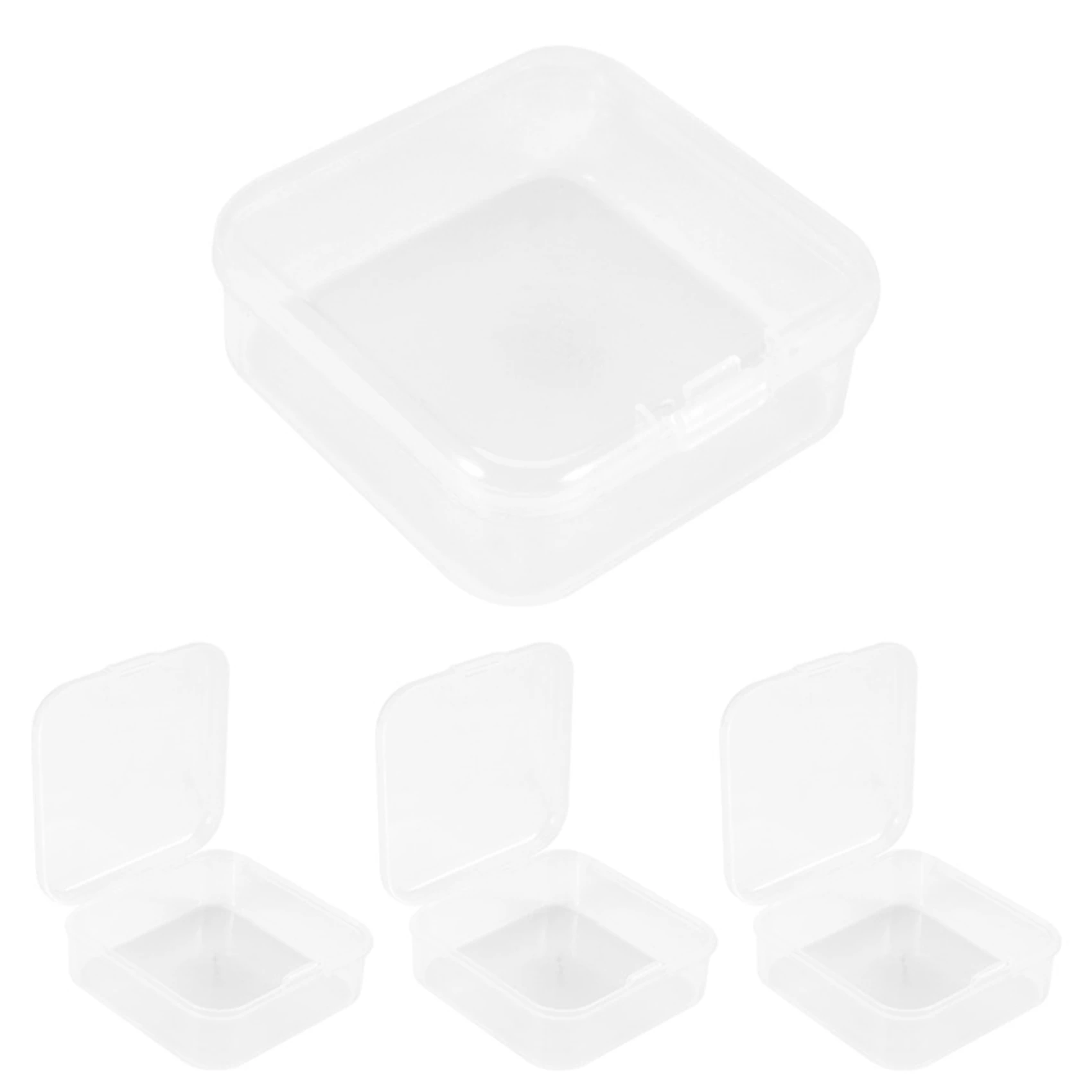 Small Clear Plastic Beads Storage Containers Box with Hinged Lid for Accessories Crafts Learning Supplies Screws Drills