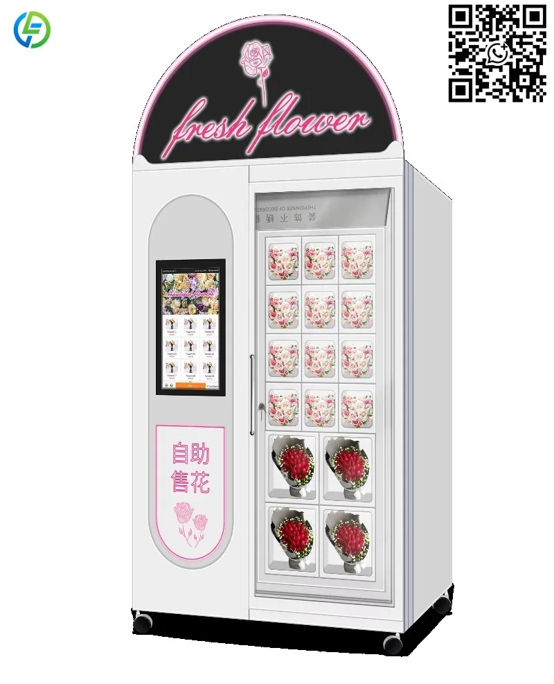 Customized 24-Hour Self-Service Fresh Floral Bouquet Refrigerator Flower Vending Machine with SDK Function Modern Flower Shop