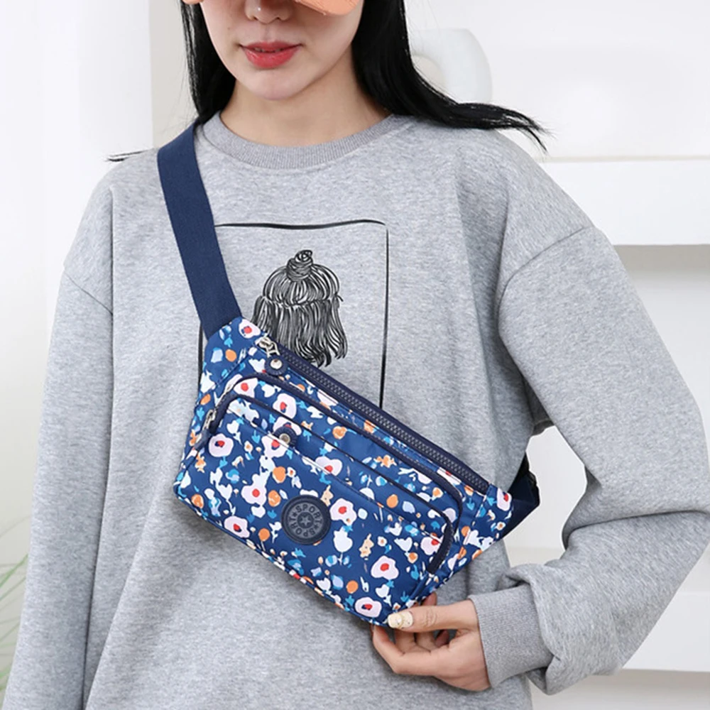 

Leisure Colorful Crossbody Chest Bag Multi Pockets Flower Print Women's Breast Bag Large Capacity Casual Sling Backpack Hiking