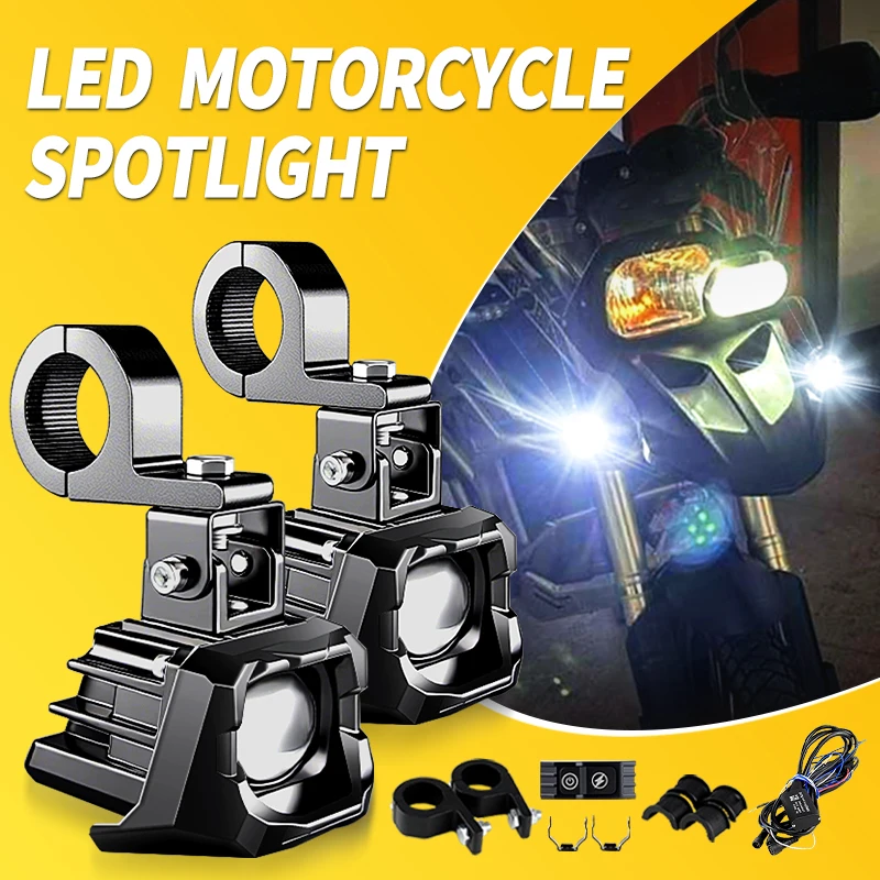 

1Set Moto Auxiliary Headlight LED Universal Fog Lamp For BMW F650GS F700GS F800GS 1200HGS F650/F700/F800 GS Hi/Lo Beam Spotlight