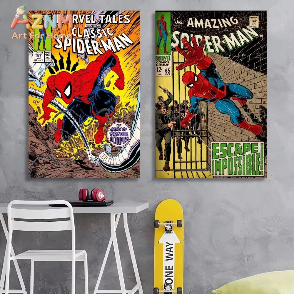 Watercolor Spiderman Graffiti Art Good Quality Prints And Posters HD Quality Poster Wall Art Painting Study Home Decor view 3