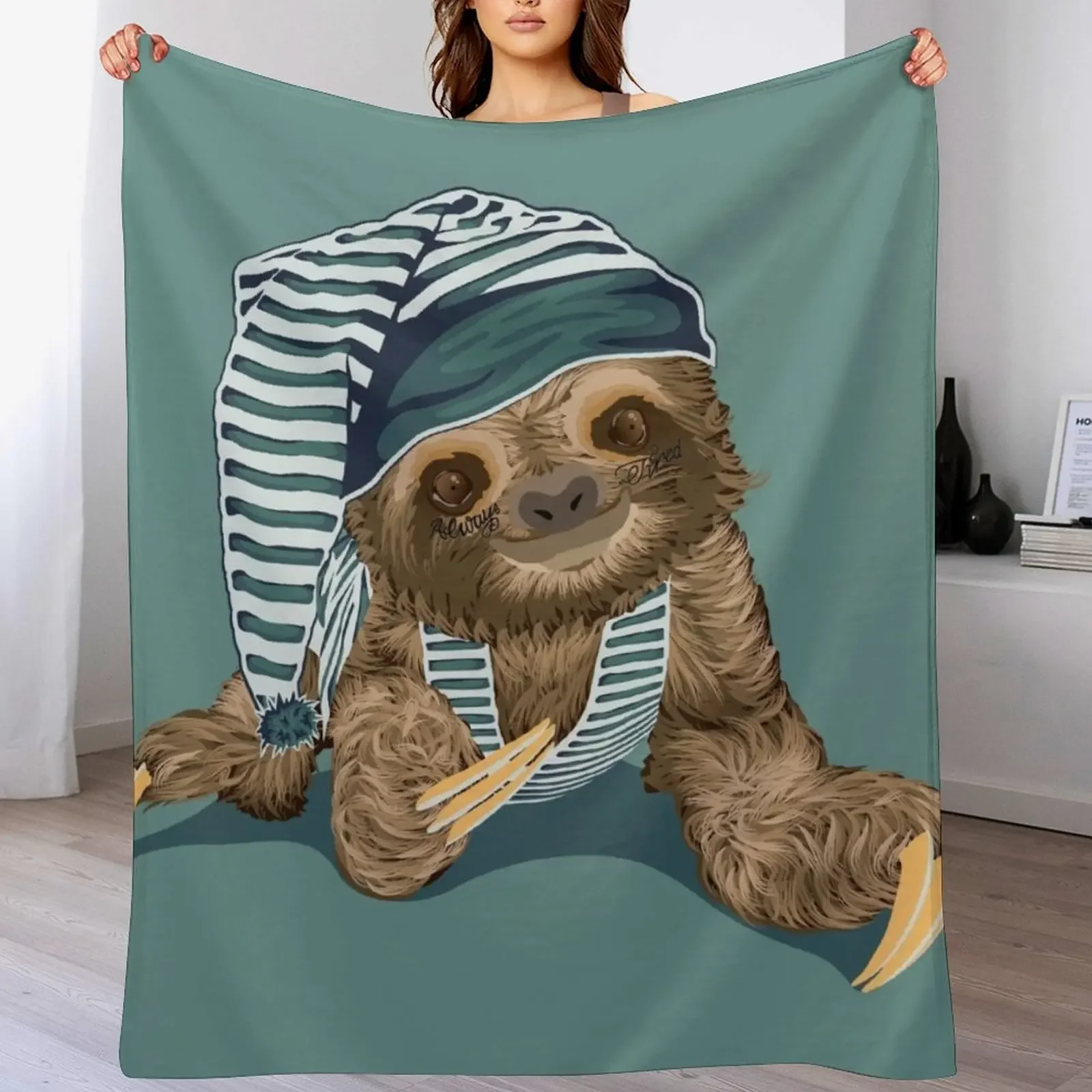 

Always Tired Sloth Throw Blanket Giant Sofa Luxury Throw Camping Warm Blankets