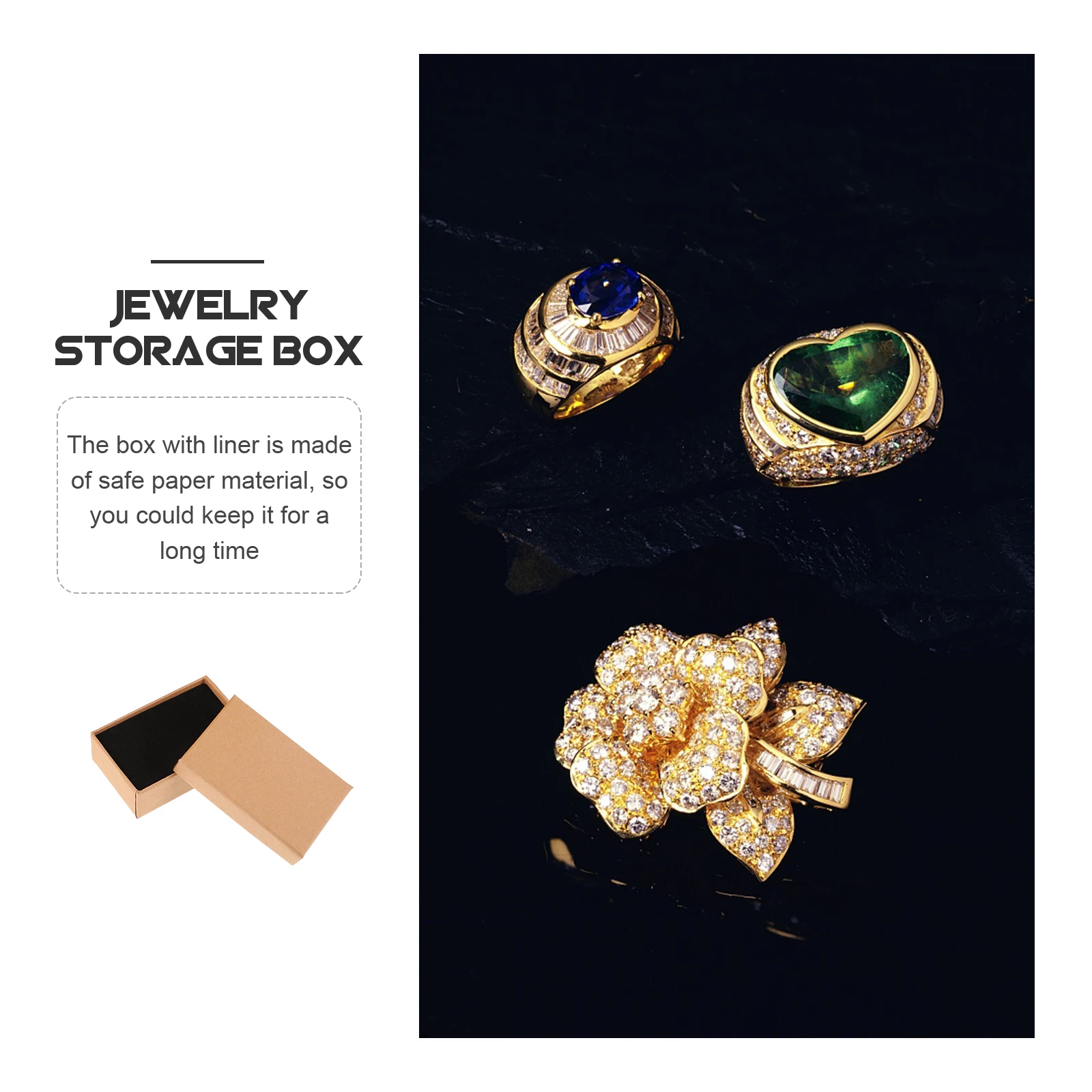 

24pcs Jewelry Boxes Paper Material Long Use Simple Design Storage Case Necklace Earrings Brooch Gift Packing Travel