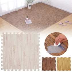 Wooden Floor Mat Bedroom Doormat Home Living Room EVA Foam Patchwork Grain Bathroom Anti-Slip Rug Children's Crawling Mat