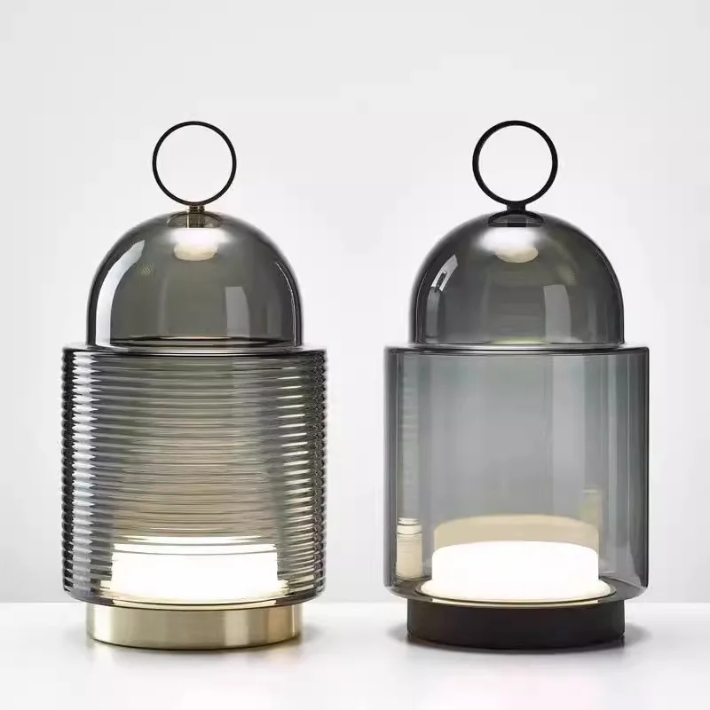 Portable Charging Outdoor Desk Lamp Modern Simple Living Room Touch Glass Lamp Art Bedroom Bedside Study Room