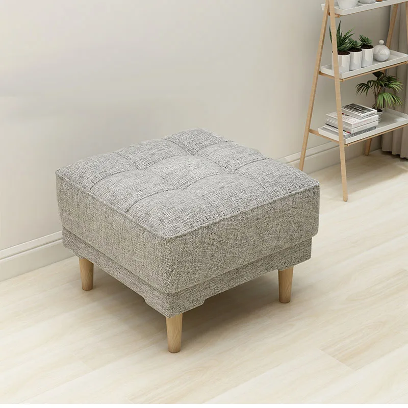 

Modern simple fabric sofa pedal square pad bedroom footstool small apartment single household footstool sofa hair pier