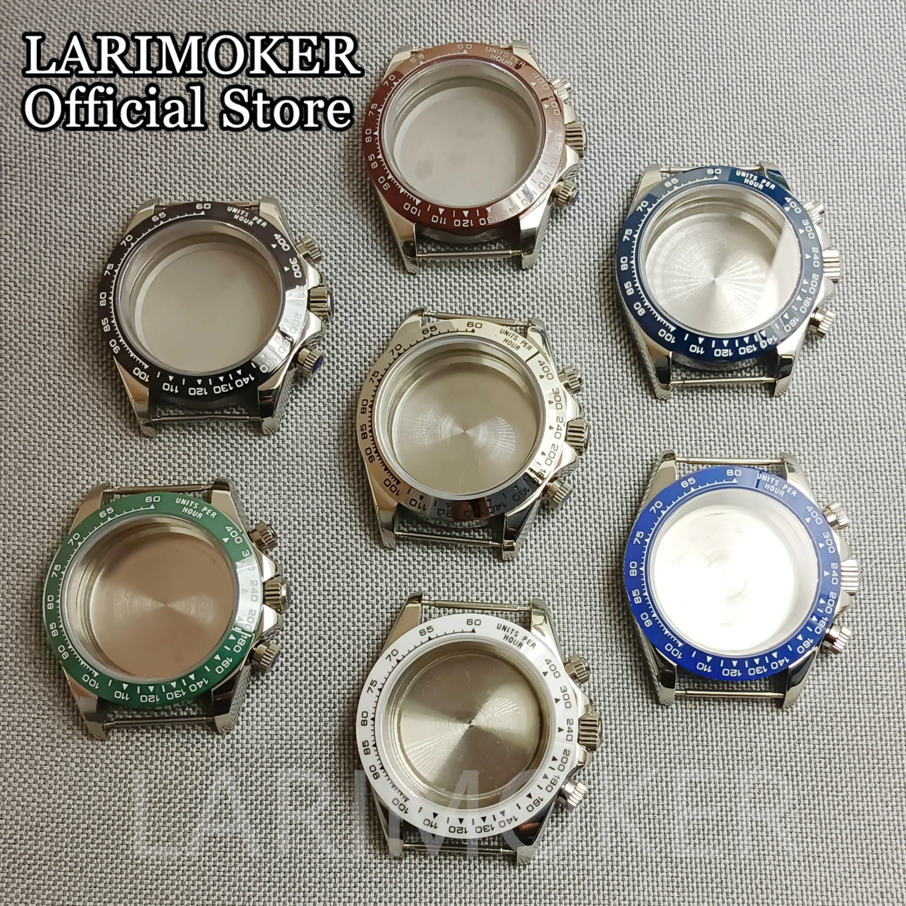 LARIMOKER 39mm  Sterile Silver Watch Case fit VK63/VK64 with Chronograph Quartz Movement