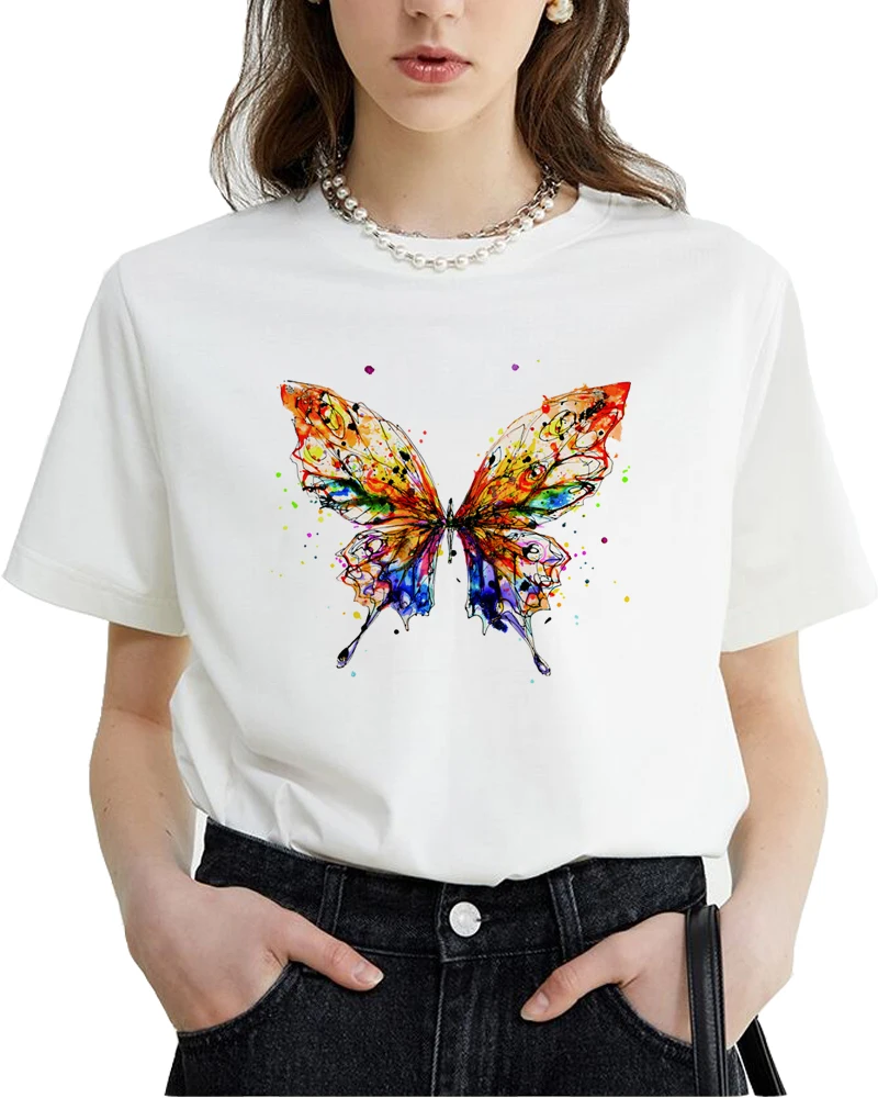 

New Colorful Butterfly T-shirt Cool Summer Women Tops Hot Sale Brand Shirts Fashion Tees