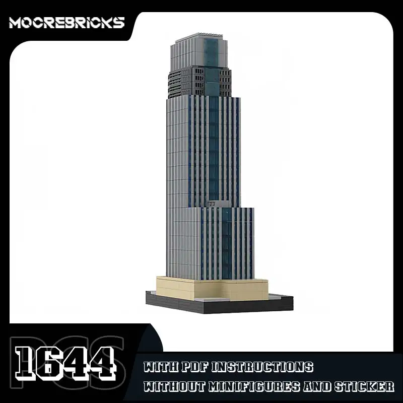 Hot Selling Eerste Nationale Bank Toren Architectuur Bouwstenen Straatlandschap Model High-Tech Stenen Wolkenkrabber Speelgoed Cadeau