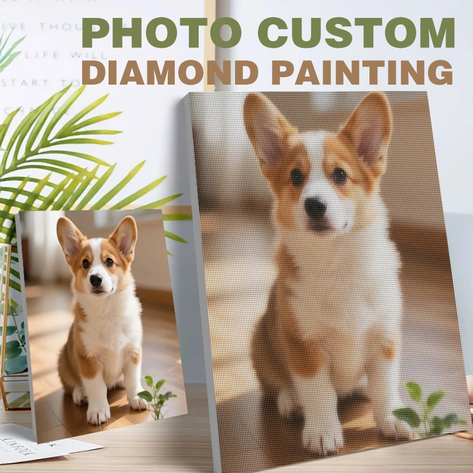 

Full Drill Photos Custom Diamond Painting New Collection Pet portrait Cross Stitch Embroidery Kit Mosaic DIY Art Home Decor