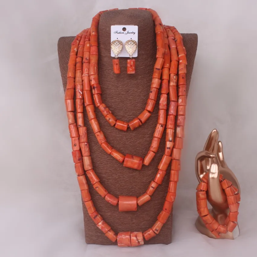 

Dudo African 100% Sea Bamboo Genuine Coral Beads Necklace Sets For Nigerian Weddings Jewellery