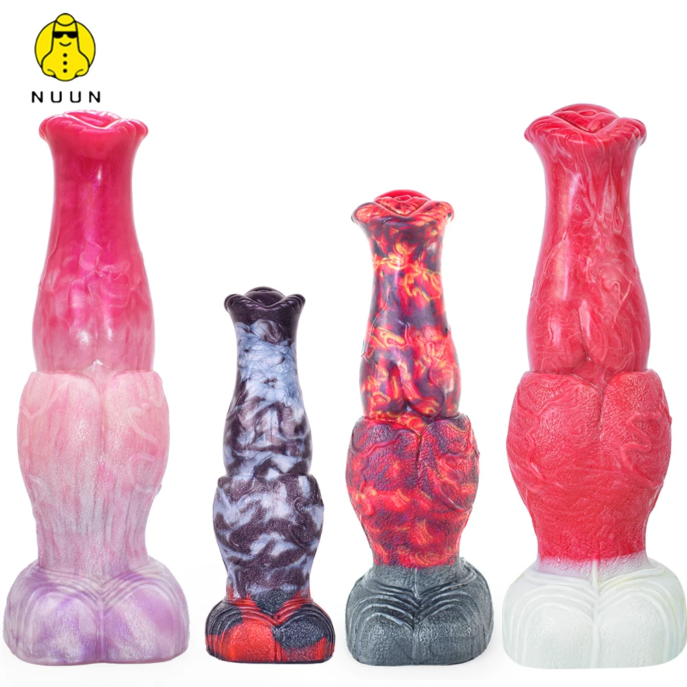 NUUN Alien Horse Dildo with Suction Cup Knot Flower Head Prostate Stimulator Cock Buttplug Sexy Shop Toy for Women Men Foreplay