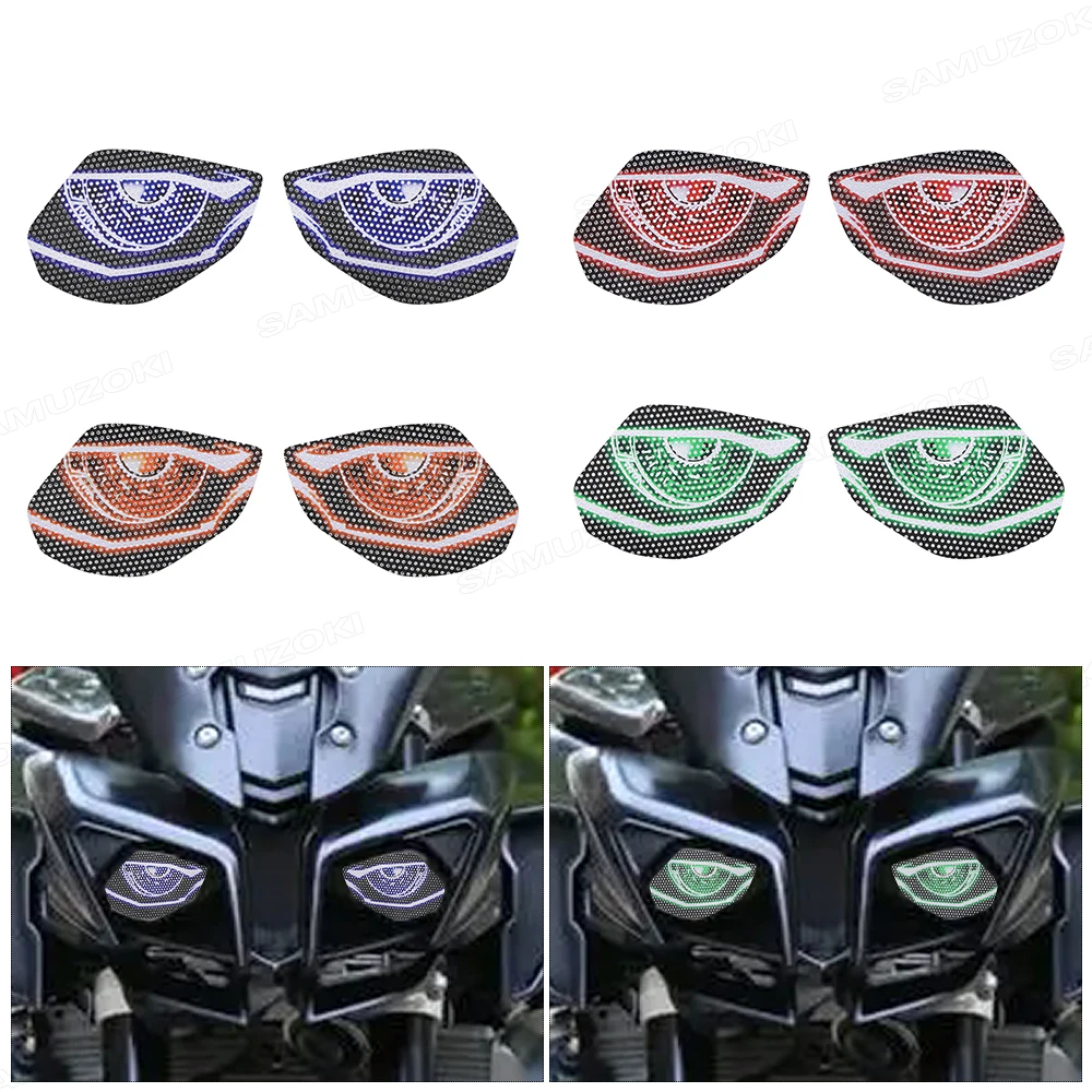 Motorcycle Front Fairing Headlight Decal in Red Green Blue Orange for MT-10 2016-2017 Customizable Motorcycle Part
