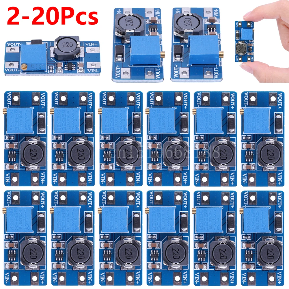 Module d'alimentation Booster MT3608, régulateur de tension réglable 2A Max 2V-24V à 5/9/12/28V DC-DC, Module convertisseur élévateur