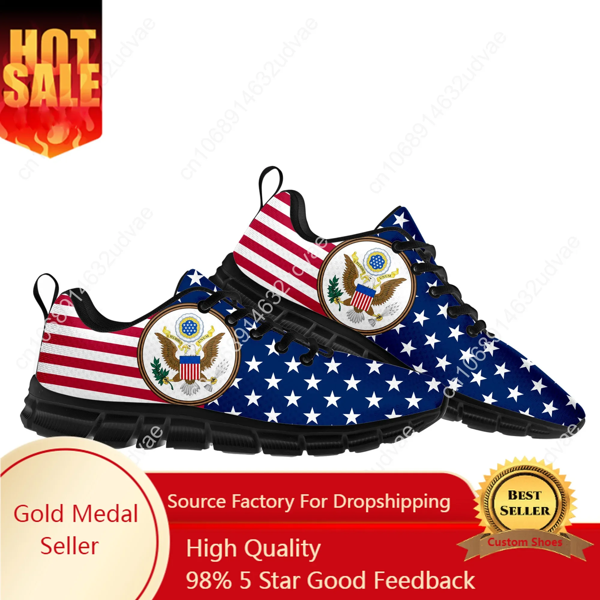 

USA Flag America Red Blue White Art Sports Shoes Mens Womens Teenager Sneakers Casual Custom Quality Couple Shoes