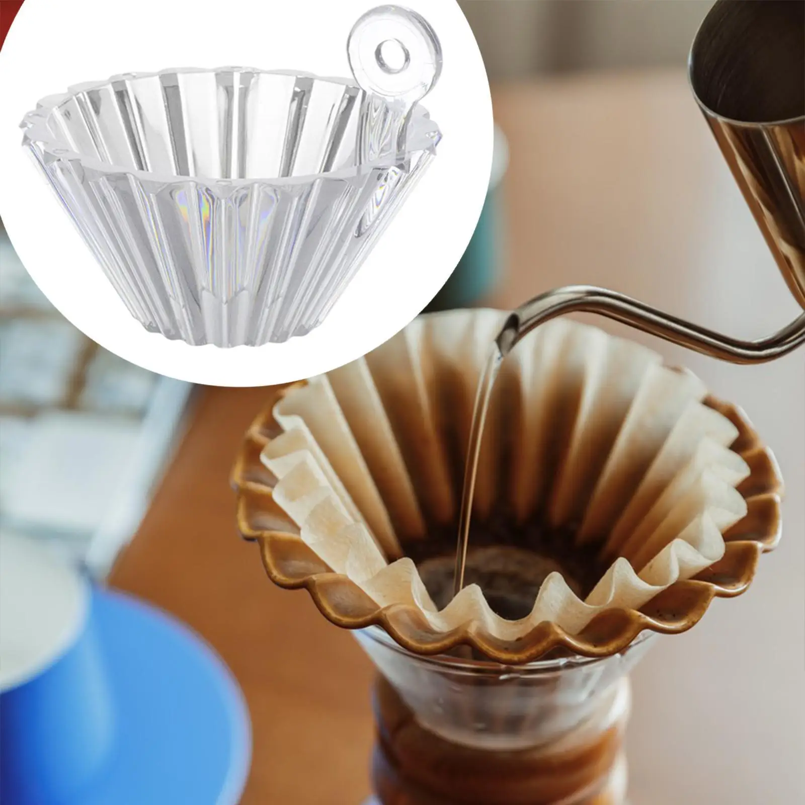 Coffee Filter Press Cone Reusable Portable Easy to Use Easy Clean Professional Manual Drip Cone Shape Coffee Cone Paper Press