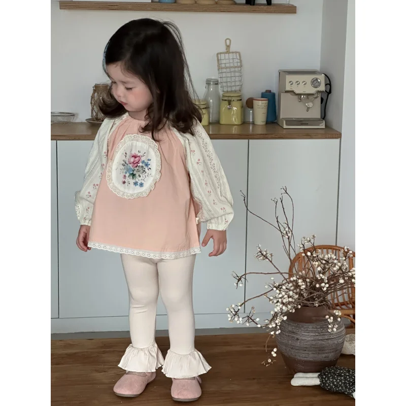 9.29New وصول ملابس الأطفال2025 الخريف ملابس الطفل الفتيات دمية قميص طماق مجموعة