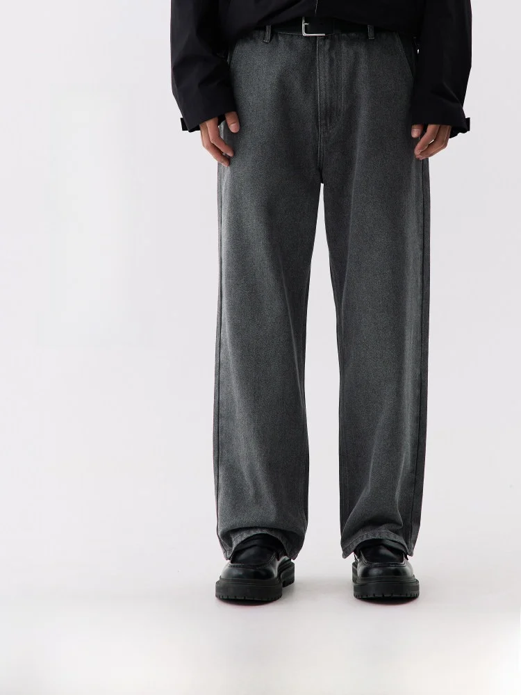 

Resti Vintage Straight Leg Men's Jeans ey Denim Casual Long Pants Qui Dry Moisture ng Comfortable Spring Cotton Blend