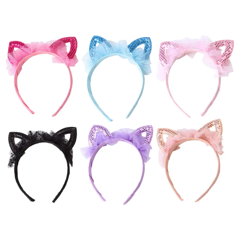 

6 Pcs Cat Hair Hoop Cat Ear Durable Ear Hair Hoop Girls Headband Kids Hairband Lace For Party Hairband Daily Use