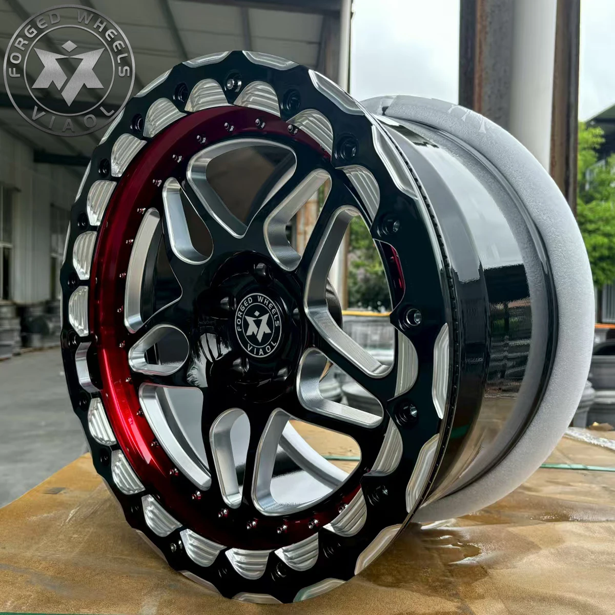 Viaol  Deep groove 1 Piece 17 18 Inch Beadlock Forged Wheels 5x112 5x114.3 Drag Racing Car Wheels Rims for R8 GTR EVO2