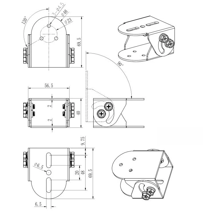 8KG RS485 Motorized Pan Tilt Scanner Unit Decoder Outdoor Auto Horizontal Rotation Support Bracket for IP CCTV Camera Spotlight