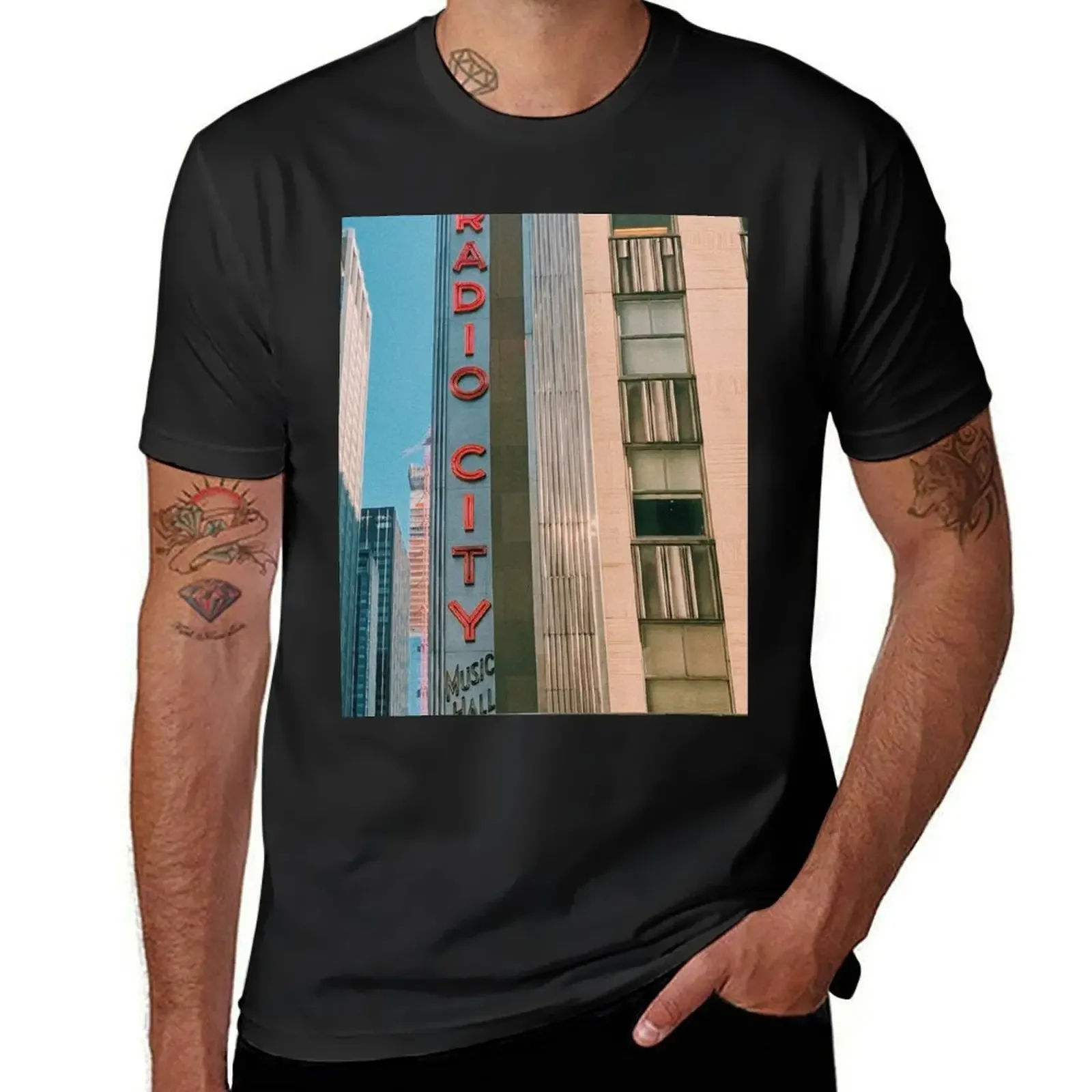 Radio City Music Hall NYC Vintage Look T-Shirt rapper graphic tees basketball graphic tees funny shirt cotton t shirt men