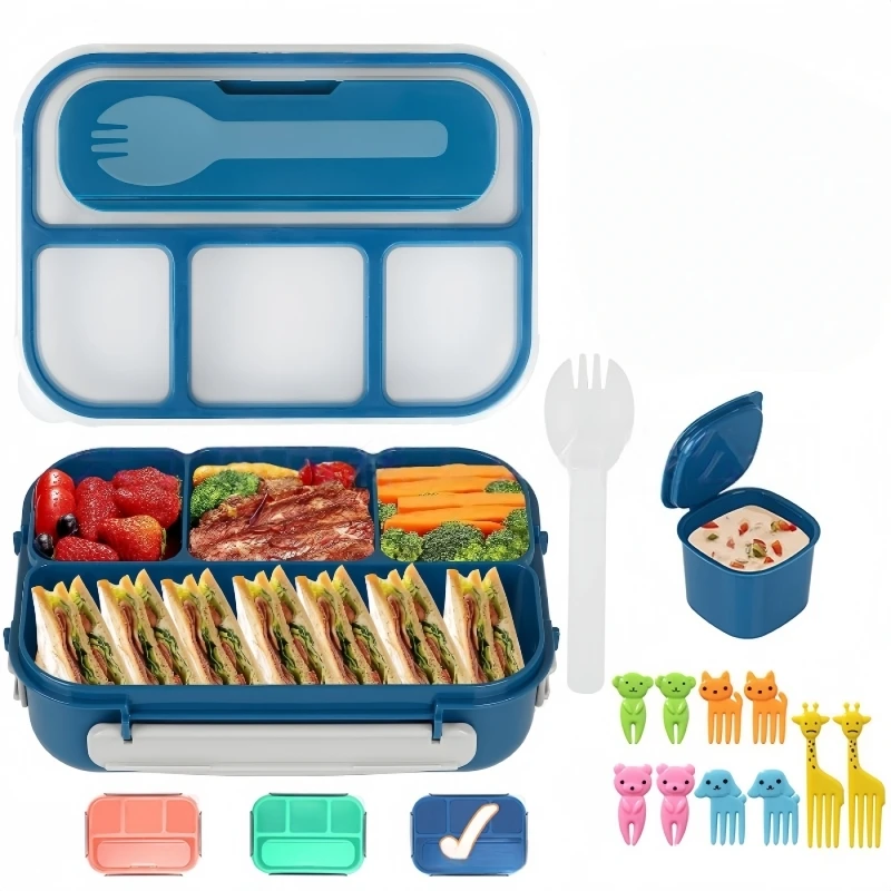 

Портативный пластиковый разделитель 1000 мл, встроенный детский ланч-бокс, полный ланч-бокс с подогревом для микроволновой печи и изолированной сумкой