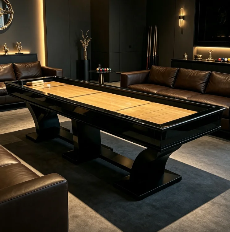 2026 High Quality Professional Mini 9ft 12ft 14ft 16ft 18ft 20ft Shuffleboard Table Wood Frame Slate Cushion Indoor Sports Game