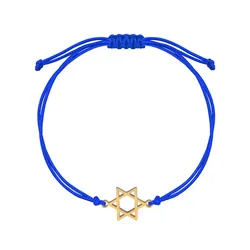 Stainless Steel Fashion Jewish Star Of David Charm Bracelet Women New Trendy Gold-plated Solomon's Seal String Jewelry Present
