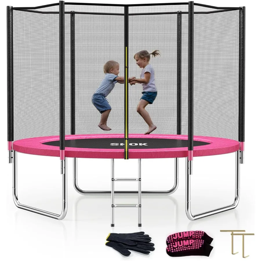 Trampolino da esterno con rete per un rimbalzo sicuro e divertente Supporta fino a 400 libbre e incontra i standard di sicurezza ASTM perfetti per il cortile Pl