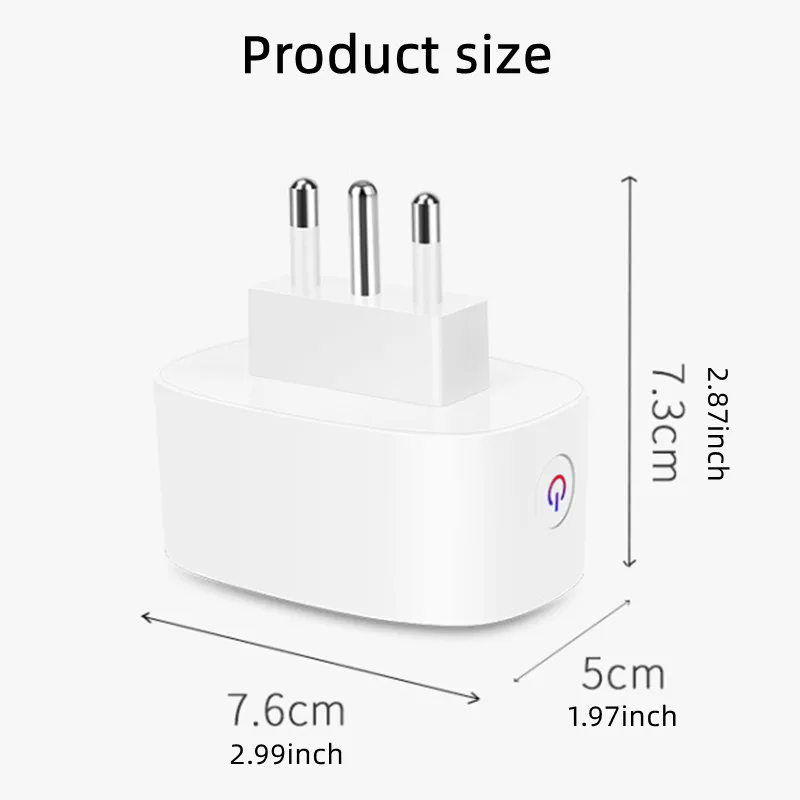 Cerhot-Tuya WiFi Smart Plug, Prise standard italienne avec moniteur d\'alimentation, Smart Life, Télécommande vocale, Google Home, Alexa